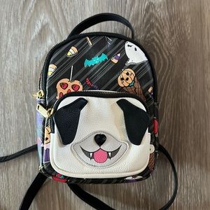 Betsey Johnson, small backpack, dog face with Halloween print